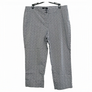 Talbots Heritage Black Geometric Crop Pants US 12